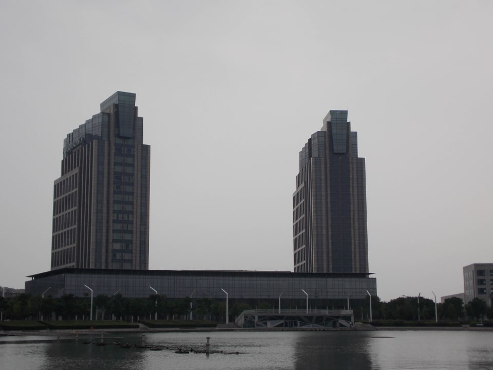 The hotel from the Dushu lake shore  Hotel Four Points by Sheraton Suzhou