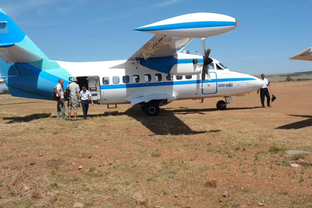 Ankunft am Olkiombo Airstrip Tented Camp Mara - Intrepids