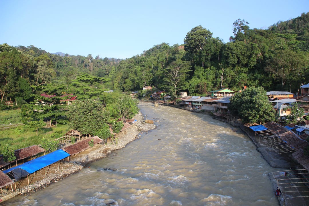 Blick von der Hängebrücke Ecolodge Bukit Lawang