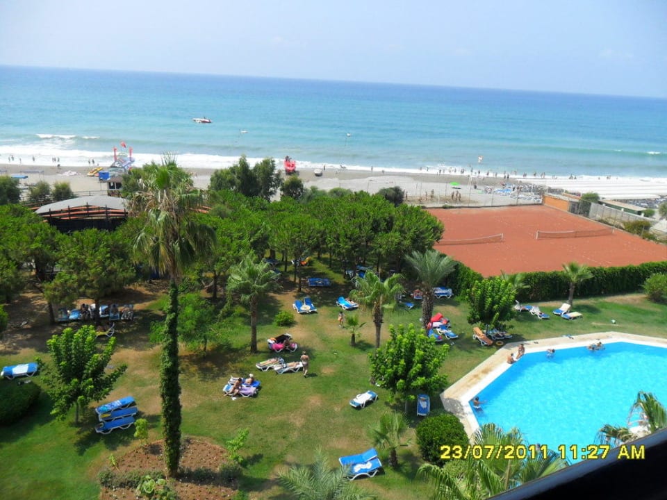Blick aus unserem Zimmerbalkon Club Turtas Beach Hotel