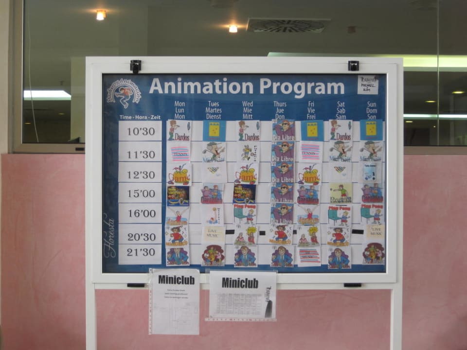 Wochenprogramm der Animation Hotel Floresta