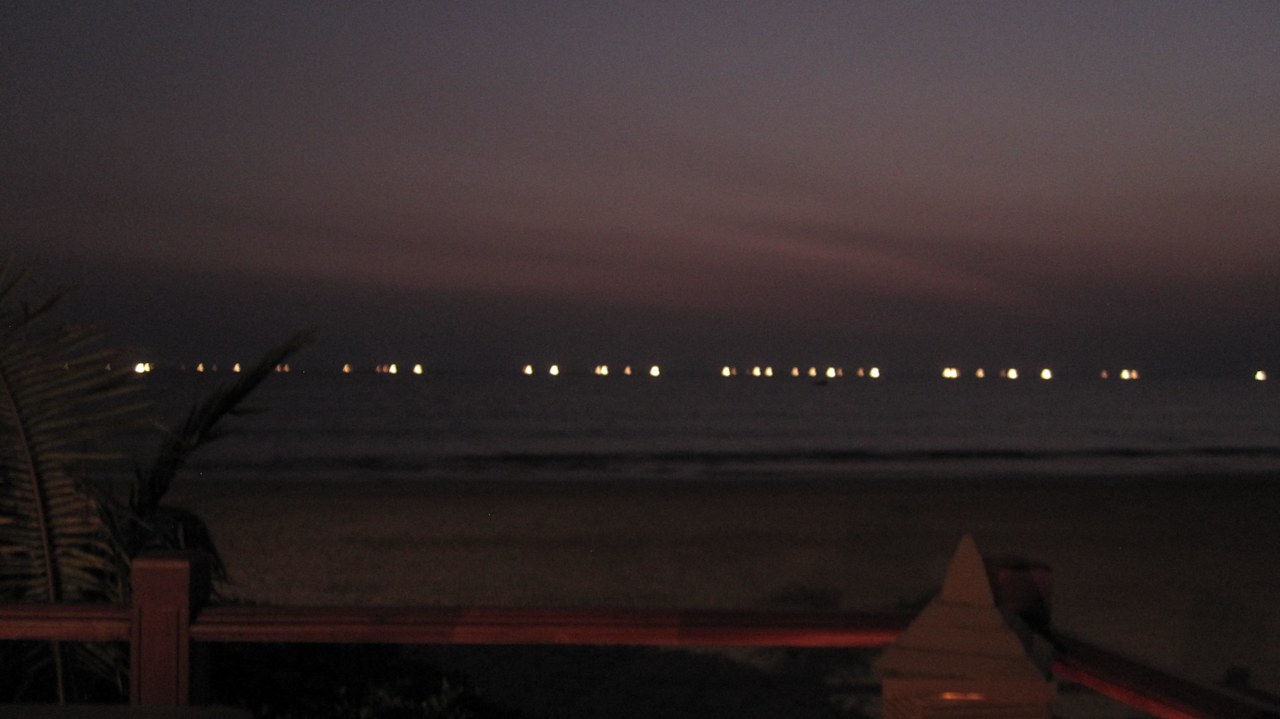 Ausblick auf die Fischerboote Hotel Amazing Ngapali Resort