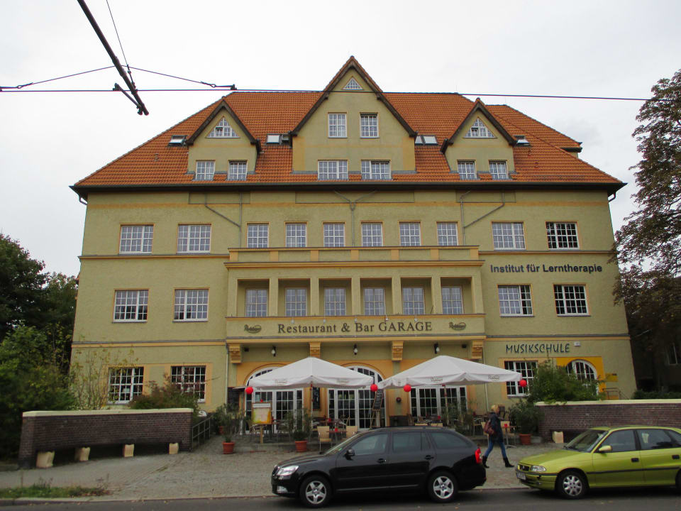 Ganz oben links im Giebel unser Zimmer Hotel Alte Feuerwache