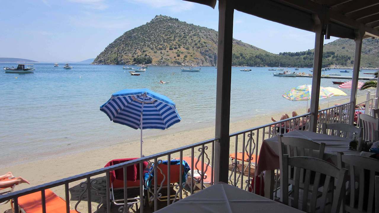 Vom Restaurant auf dem Strand Hotel Aris