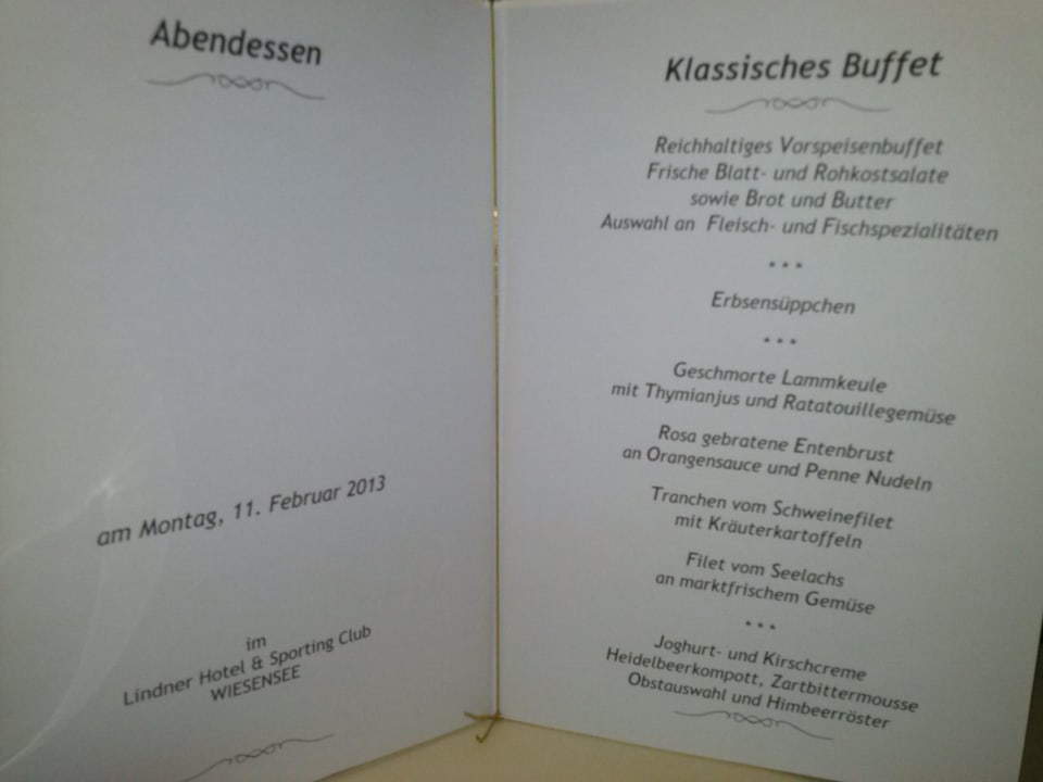 Buffet Golf & Sporthotel Wiesensee