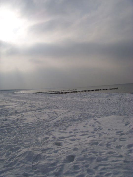 Strand mit viel Schnee Ostseehotel Dierhagen
