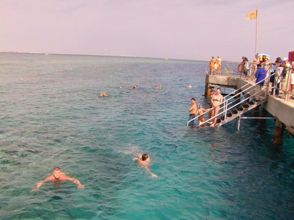 Der Steg am Hausriff, hier kann man schwimmen! Titanic Beach Spa & Aqua Park