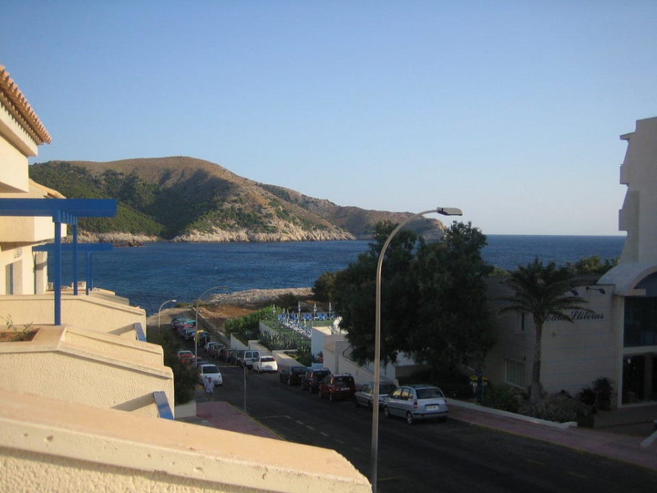 Blick vom Balkon auf die Taucherbucht Parque Nereida Suites Hotel