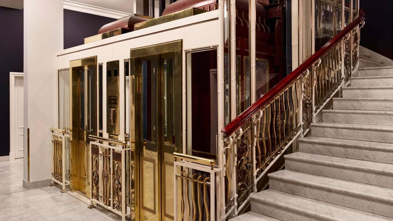 Historic lifts in the Hotel Bristol Hotel Bristol, A Luxury Collection Hotel