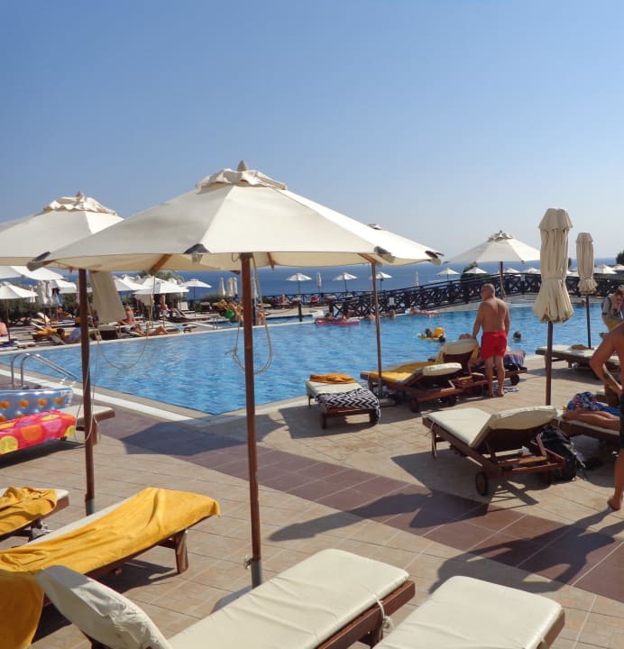 Poolanlage oberhalb des Strandes Hotel Kalithea Horizon Royal
