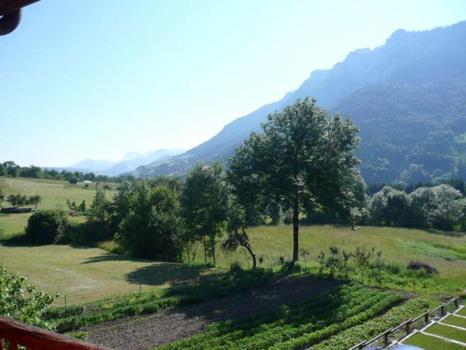 Aussicht vom Balkon des Zimmers Auberge le Moulin de Léré