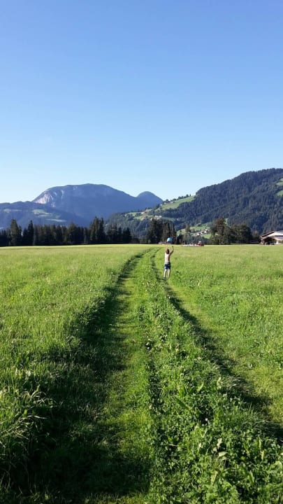 Auf dem Weg zum Bauernhof Landhaus Hinterebenhub