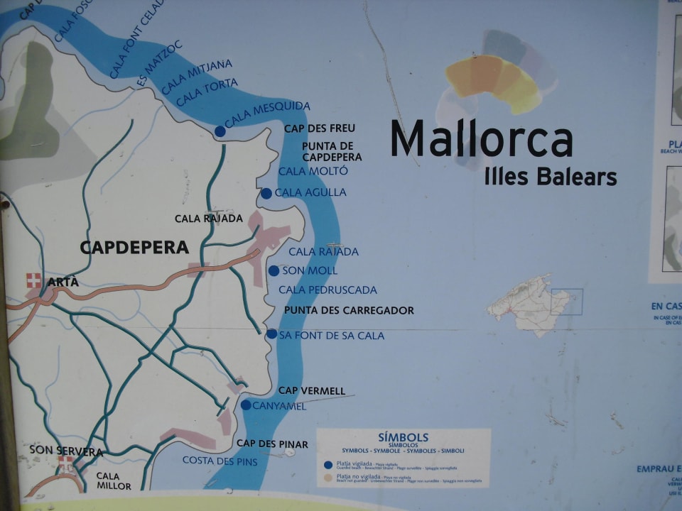 "Karte von Ostküste Mallor..." Lago Garden (Cala Ratjada