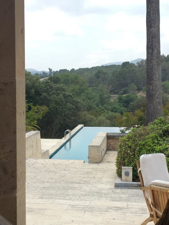 Blick vom "Restaurant"/Terrasse zum Pool Hotel Monnaber Vell