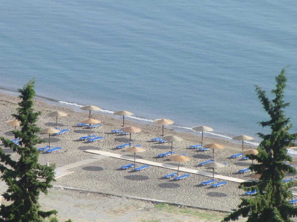 Gepflegter Strand-früh morgens Lindos Mare, Seaside Hotel