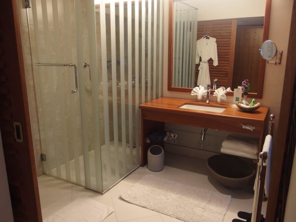 Waschbecken und Dusche Hotel Lanka Princess Ayurveda