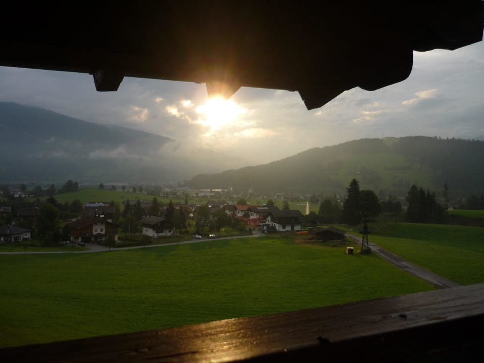 Ausblick vom Balkon Bauernhof Unterbaumgarten