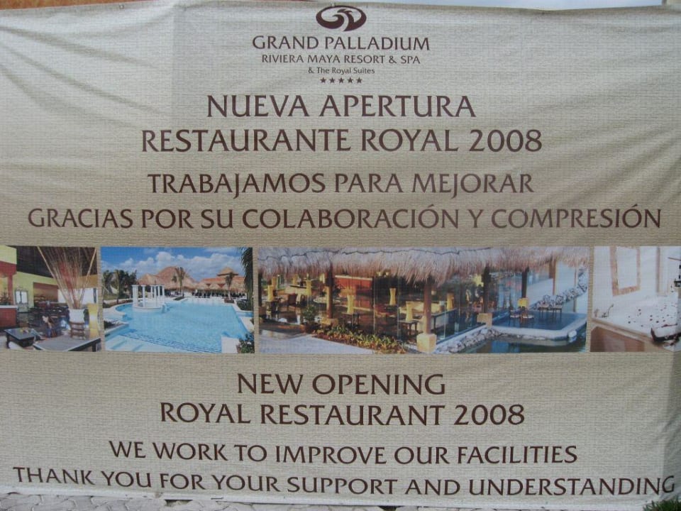 Baustellenabsperrung für Royalrestaurant Grand Palladium Select White Sand Resort & Spa