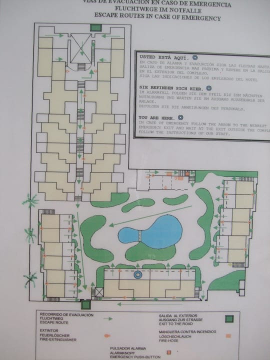 Fluchtplan Bungalows & Appartements Playamar