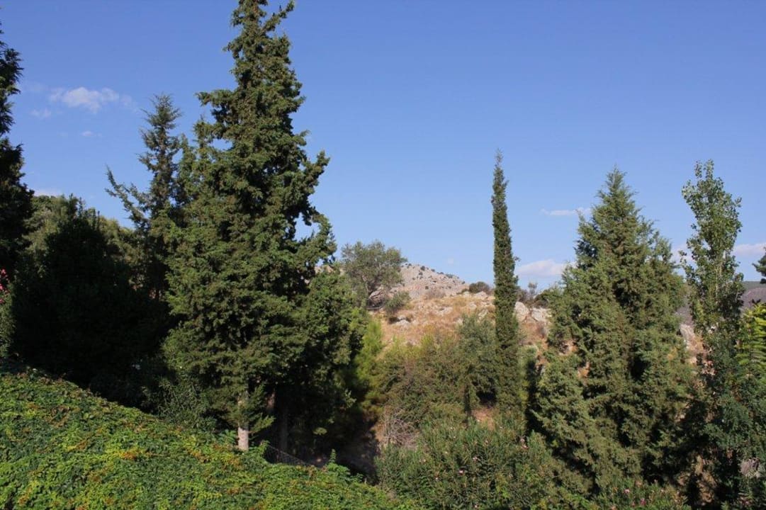 Landseite vom Zimmer 431 aus Lindos Mare, Seaside Hotel