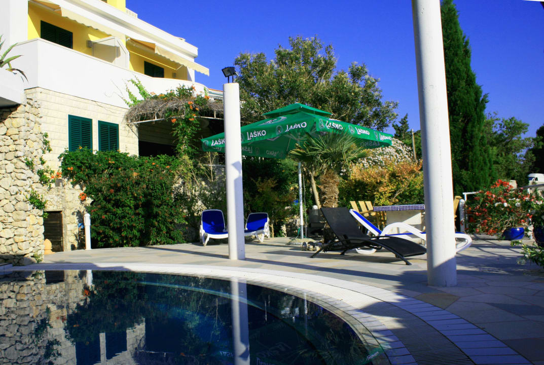 Pool. Haus und Terrasse Villa Margitta