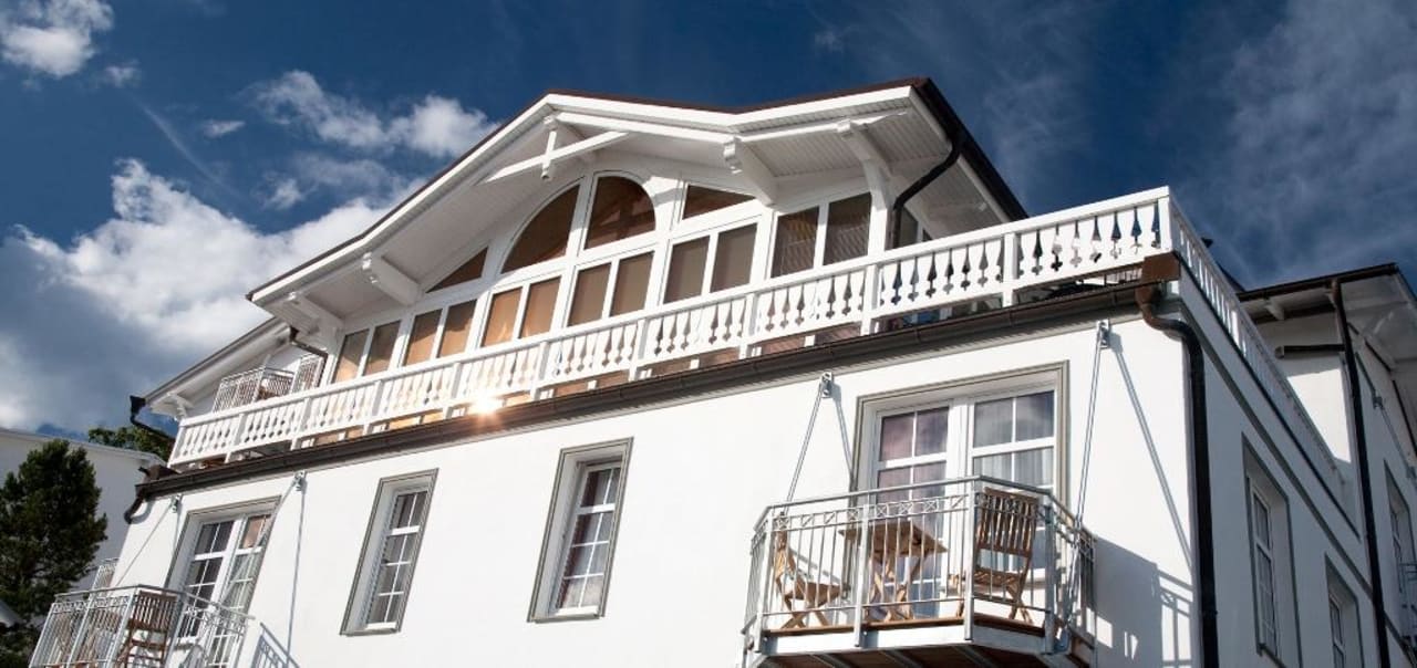 Wintergarten von Außen Hotel Stranddistel Rügen