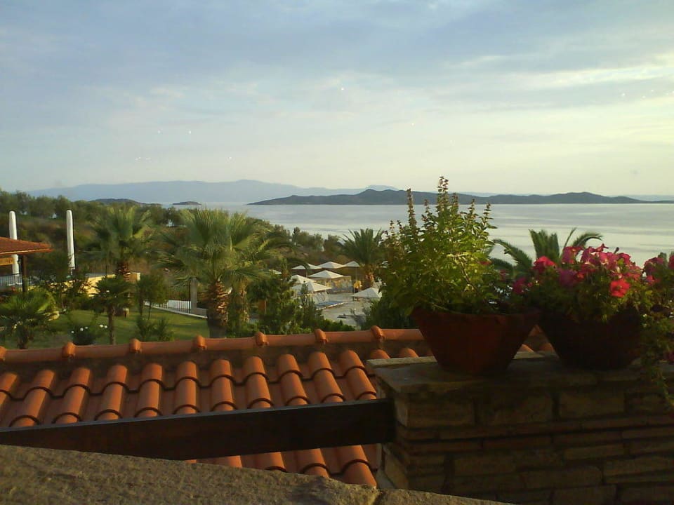 Sicht vom Zimmer Balkon Akrathos Beach Hotel