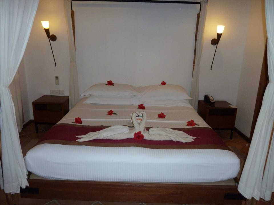 Bett bei der Ankunft Kuramathi Maldives