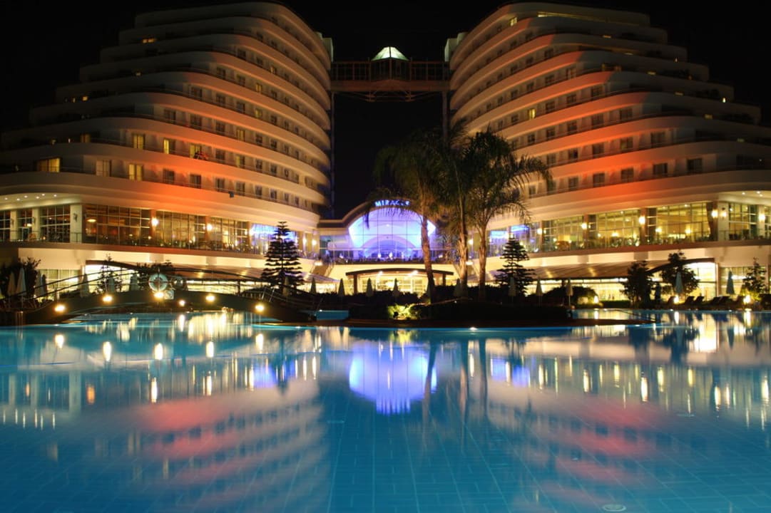 Nachansicht des Hotels und vom Pool Hotel Miracle Resort