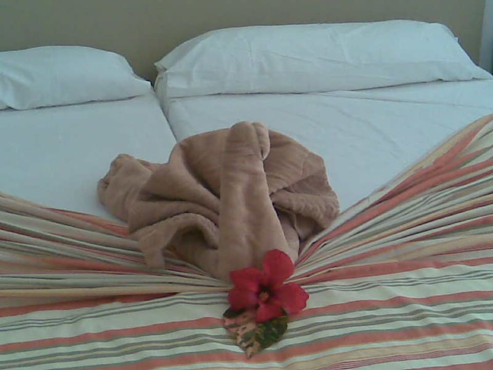 Das Zimmermädchen war geschickt im Handtuchfalten SBH Hotel Taro Beach