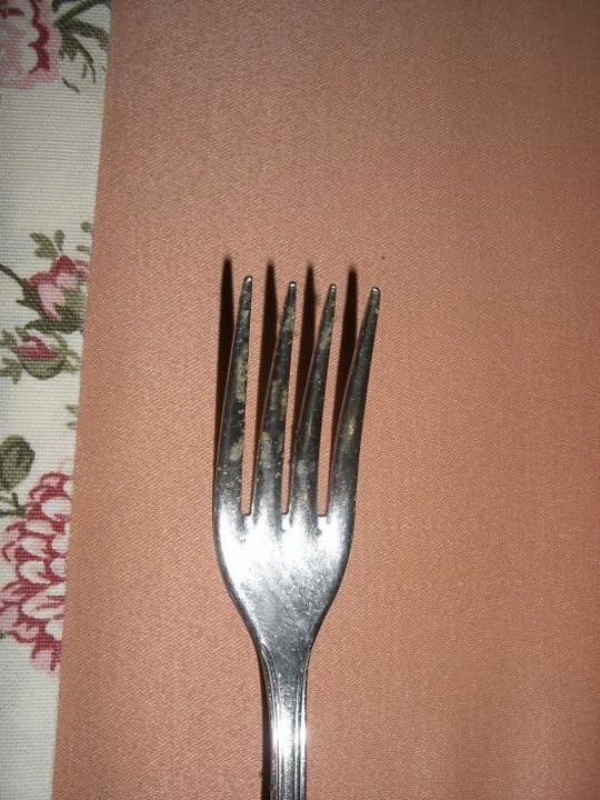 Gabel mit Essensresten, falls sichtbar Hotel Orfeus Park