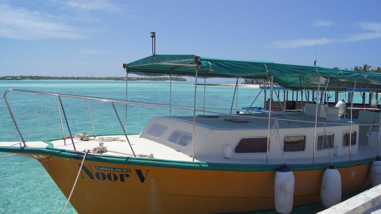 Mit diesem Boot gings zum Schnorcheln Summer Island Maldives