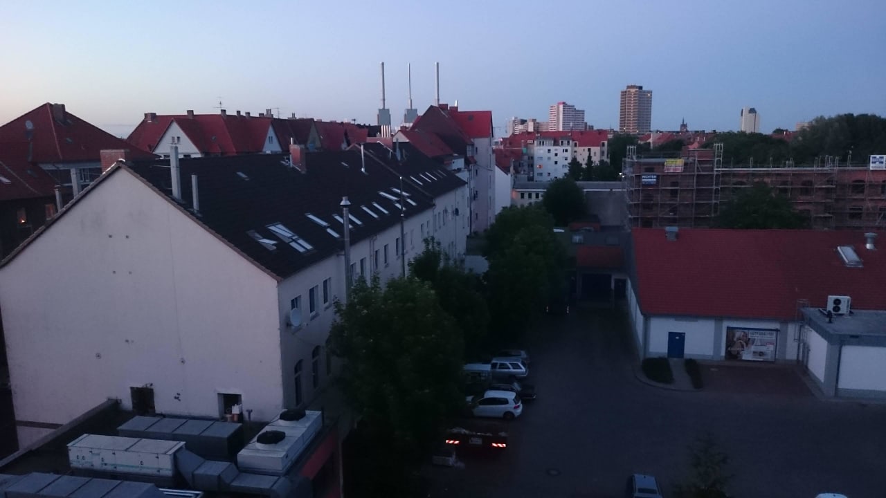Ausblick vom Zimmer in den Innenhof Hotel Amadeus