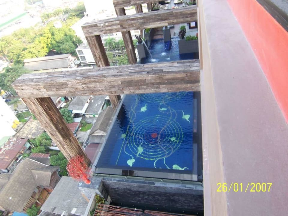 Ausblick vom Zimmer zum Pool Siam@Siam Design Hotel Bangkok