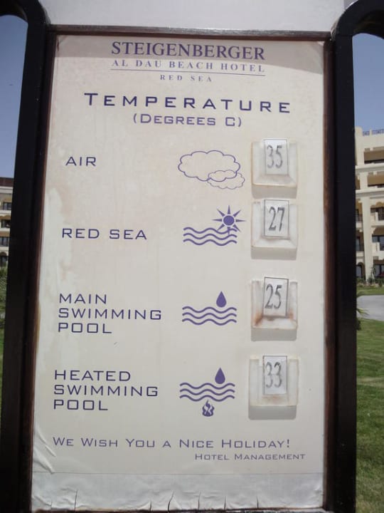 Temperaturtafeln Steigenberger ALDAU Beach Hotel