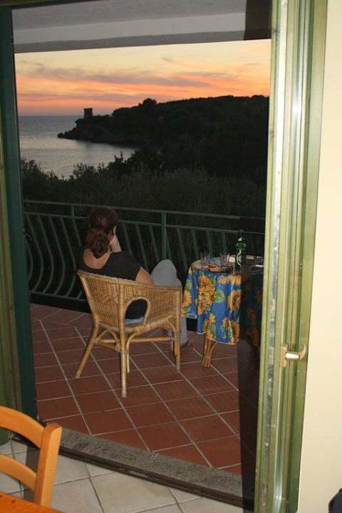 Abendstimmung auf dem Balkon Villa Torre delle Viole