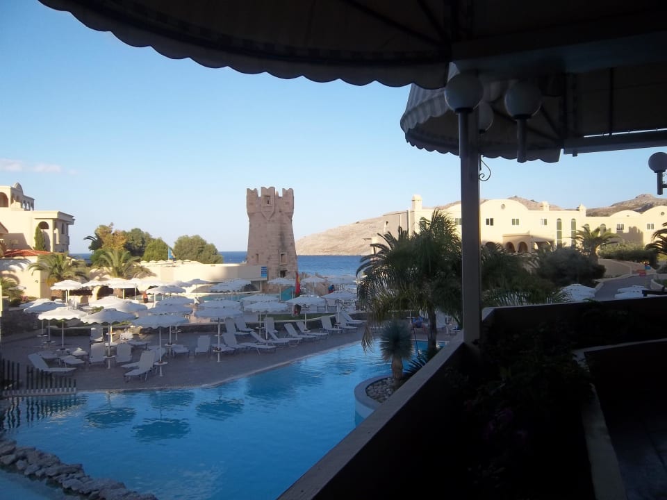 Ausblick vom Essenssaal Lindos Royal Resort
