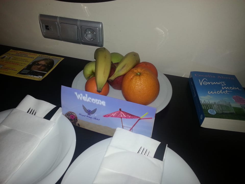 Willkommensgruß des Hotels Royal Wings Hotel