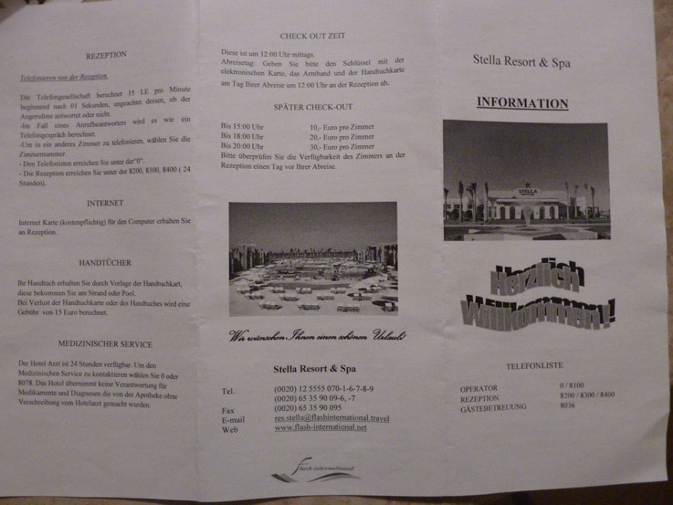 Infoblatt Stella Beach Resort & Spa Makadi Bay