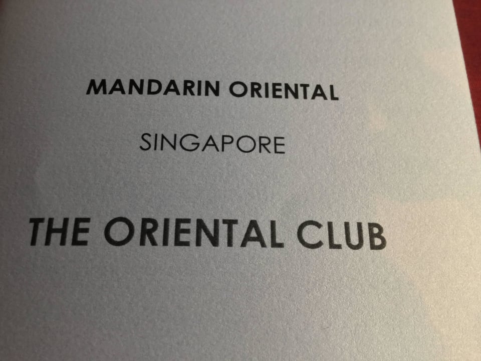 The oriental Club Hotel Mandarin Oriental Singapore