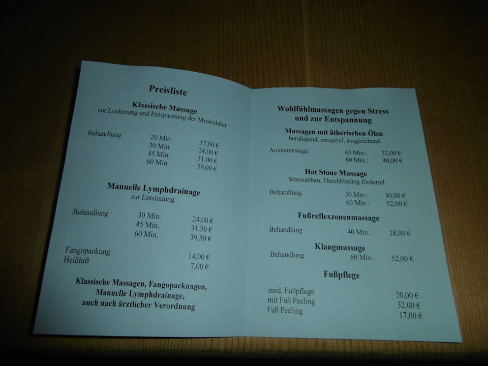 Massage im Kurhaus Ferienwohnung Bielitz