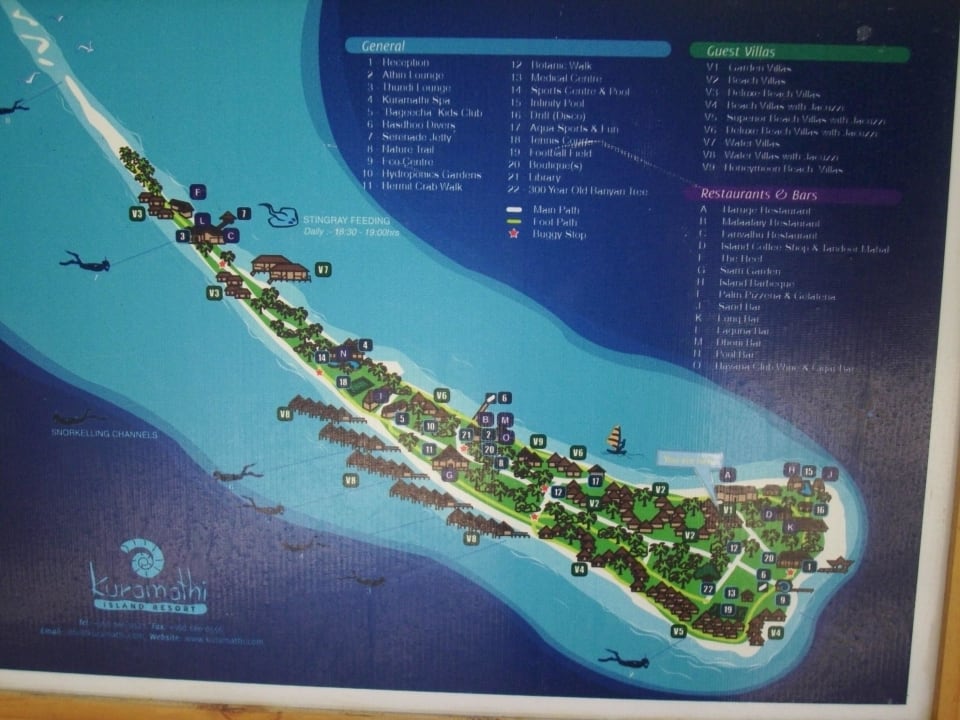 Karte der Insel Kuramathi Maldives