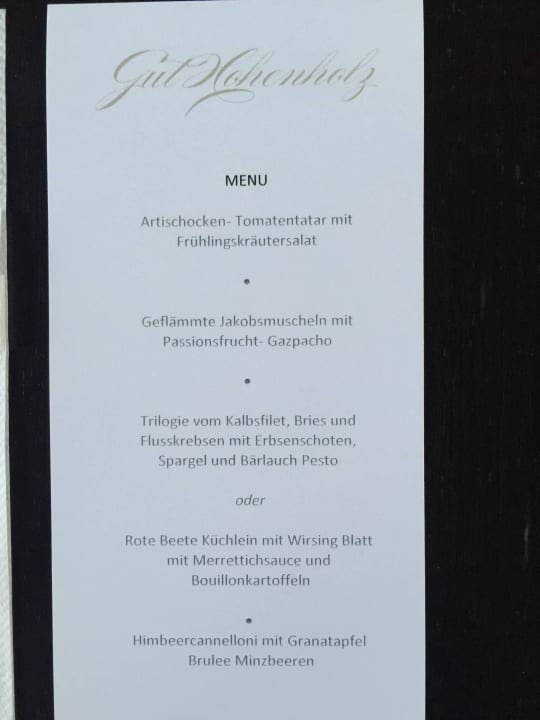 Menü was unter Anleitung von Chefkoch gekocht  Gut Hohenholz