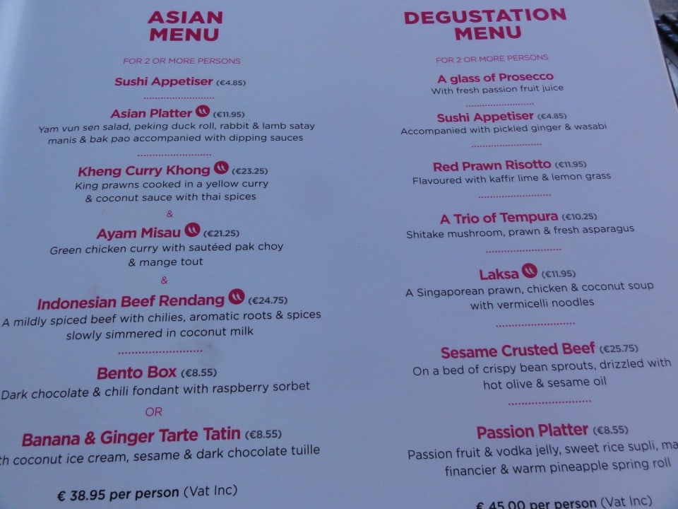 Einblick in die Speisekarte Juliani