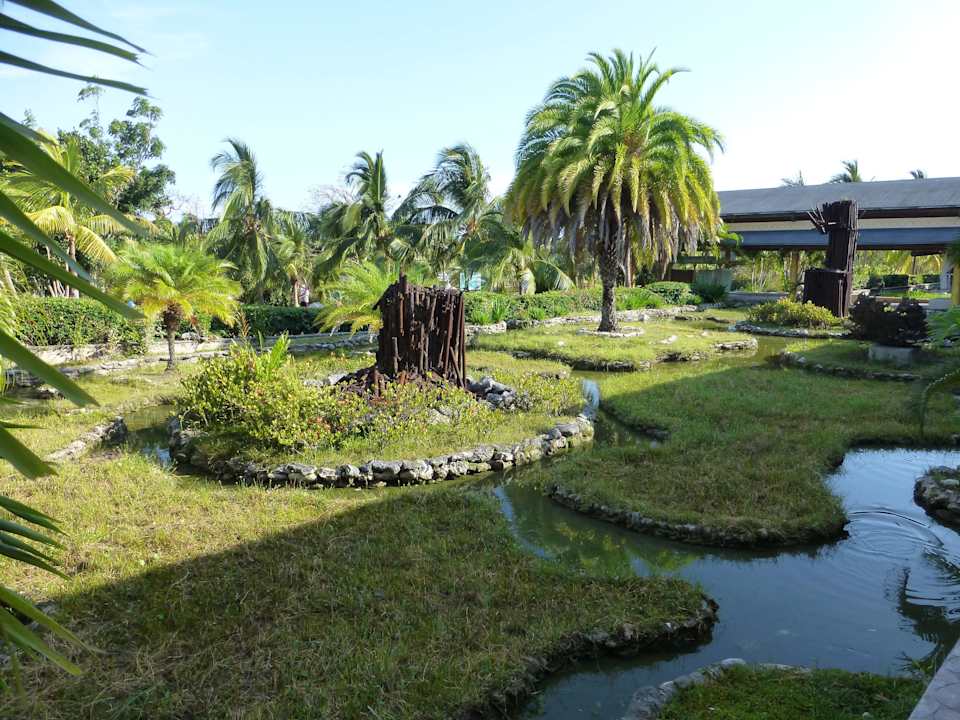 Wasser und Grünanlage an der Lobby Hotel Playa Pesquero
