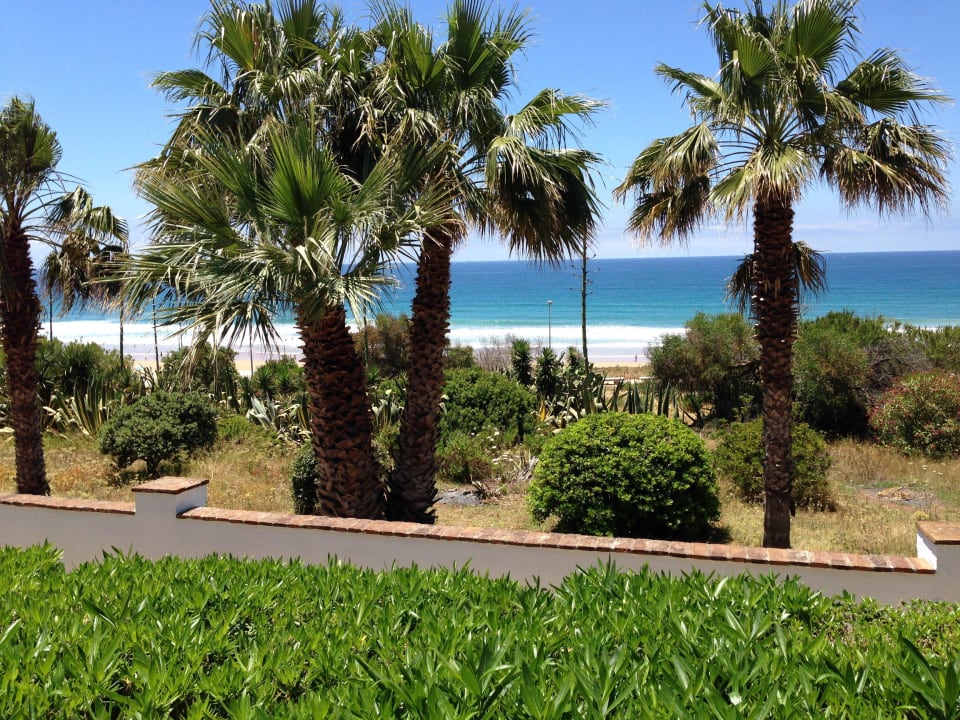 Blick vom Garten auf den Strand Fuerte Conil-Resort