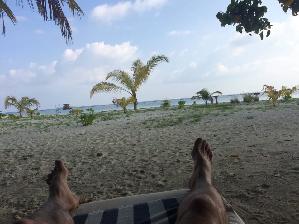 Blick vom Liegestuhl vor unserem Bungalow  Adaaran Select Meedhupparu Island Resort - Premium All Inclusive
