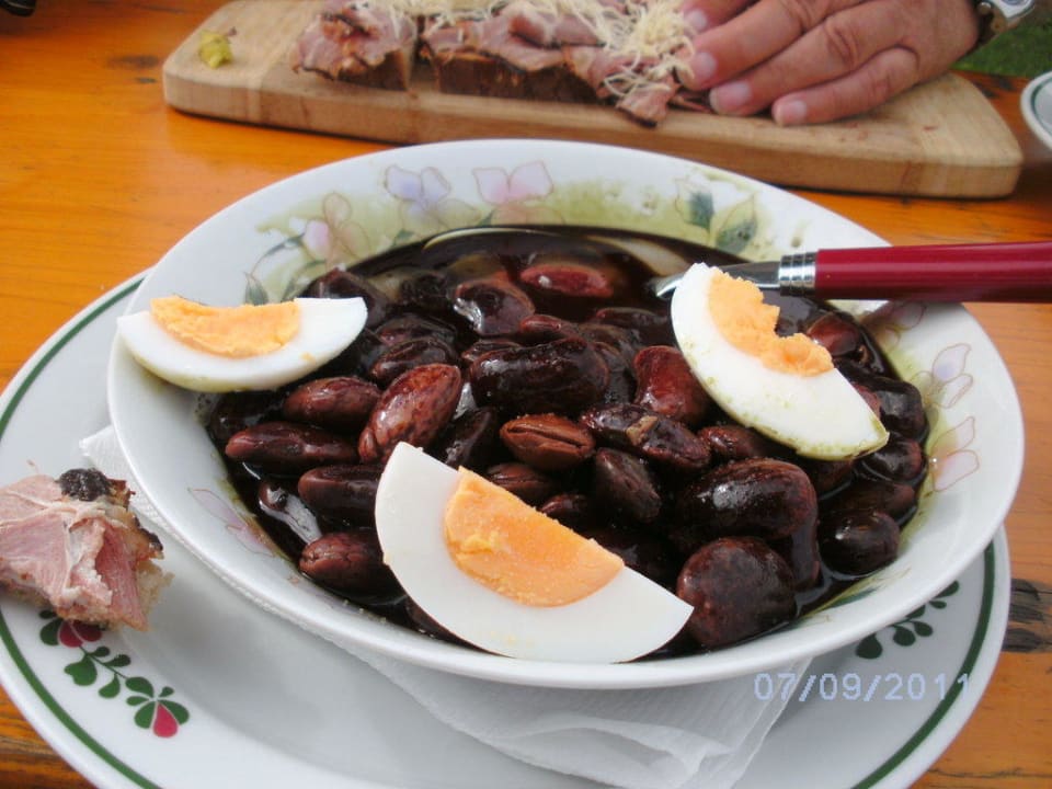 Käferbohnen mit Kernöl Gasthof Pension Badesee Park Sonnenfeld