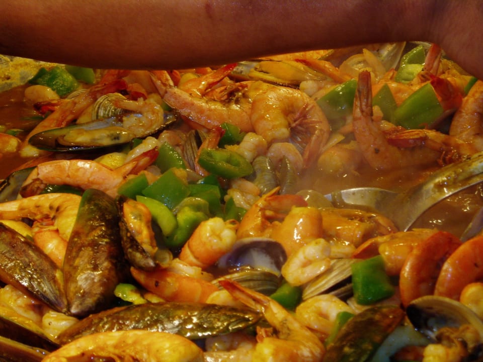 Fischpfanne im Hauptrestaurant Hotel Riu Tequila