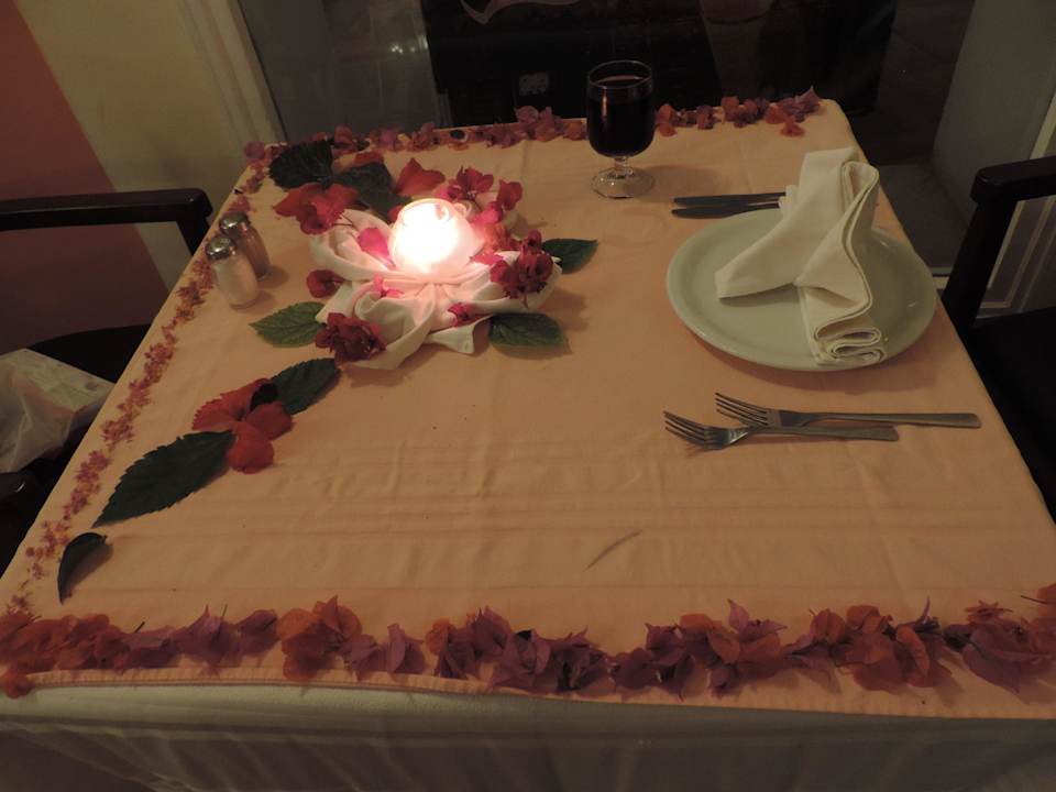 Abschiedsdeko im Speisesaal Mahdia Beach & Aquapark